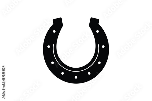 Horseshoe silhouette on white background