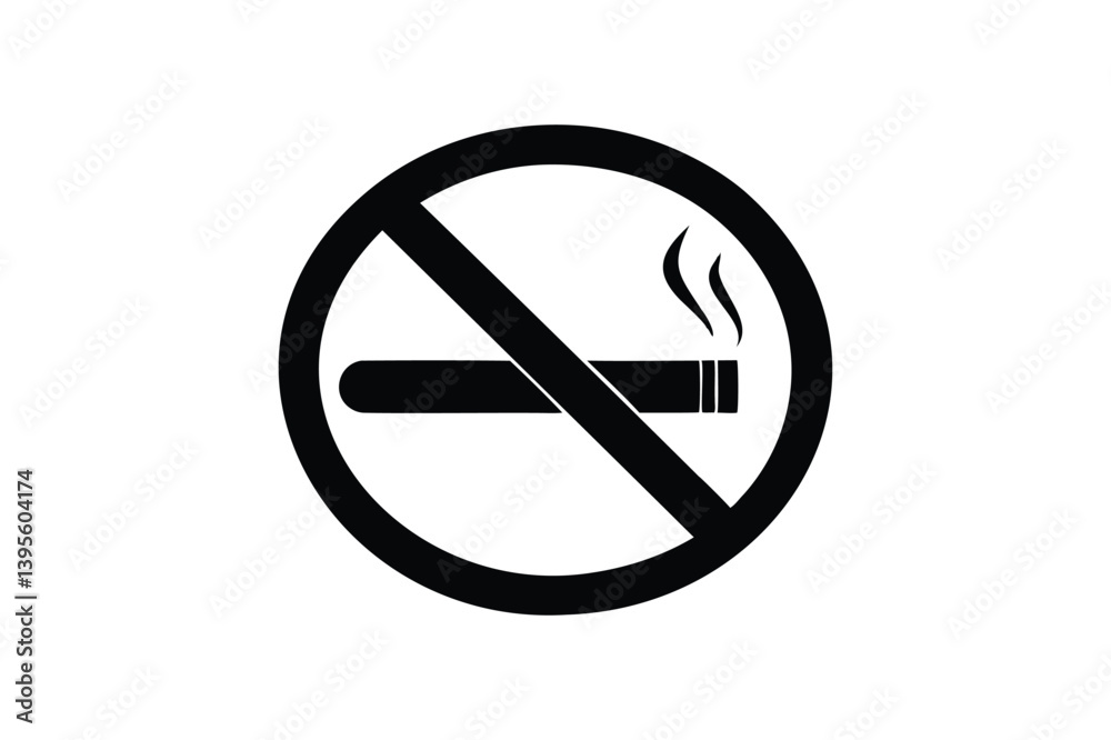 No smoking sign silhouette on white background No smoking sign silhouette on white background