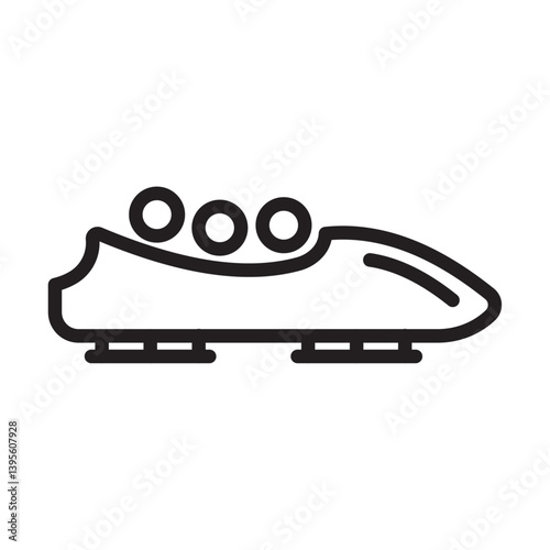 Bobsleigh icon outline collection in black and on white background