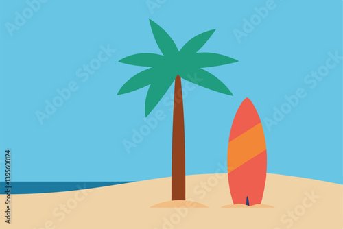tropical beach with palm trees