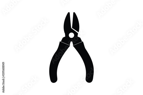 Pliers icon silhouette on white background
