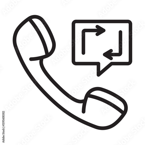 Call back icon outline collection in black and on white background