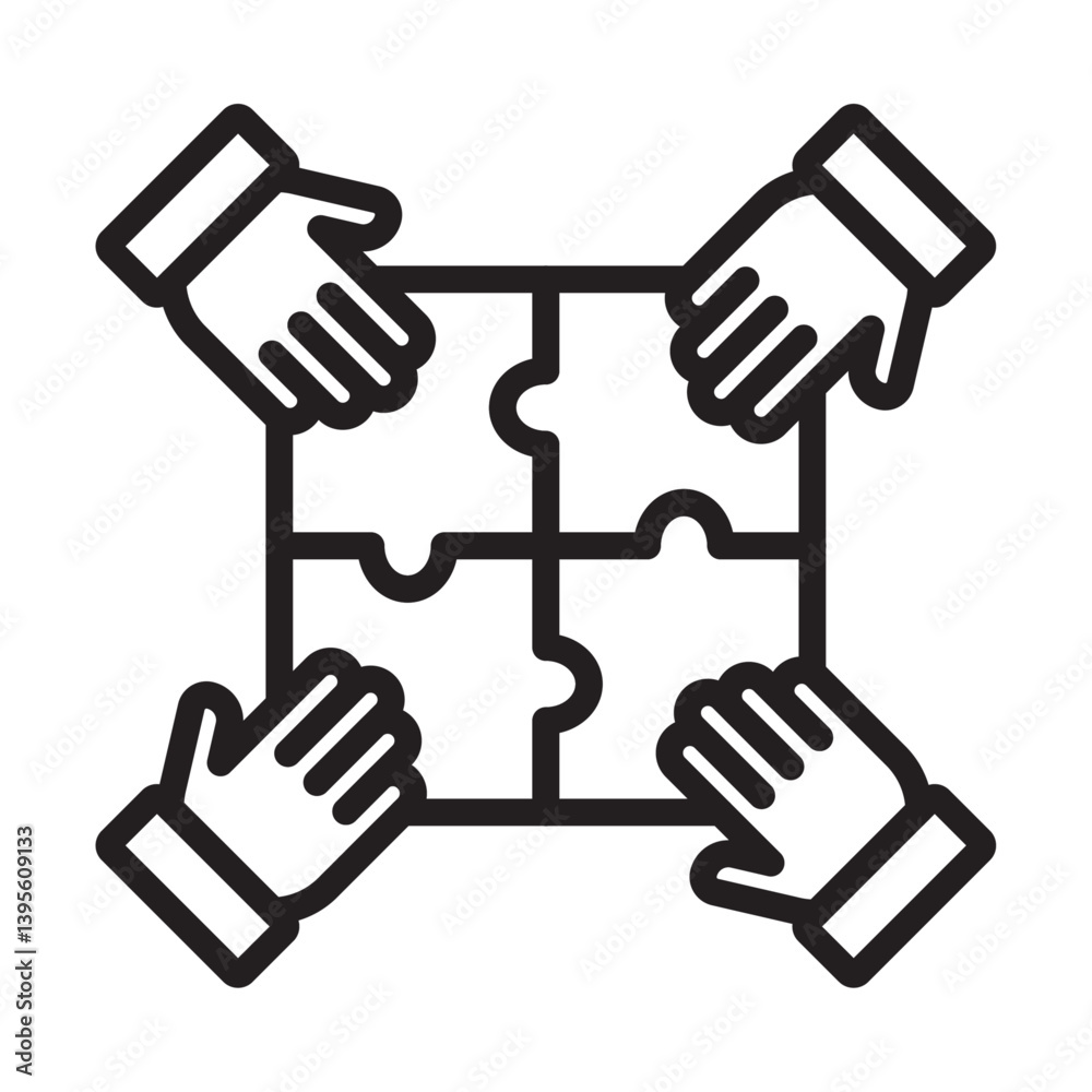 collaboration icon outline collection in black and on white background collaboration icon outline collection in black and on white background
