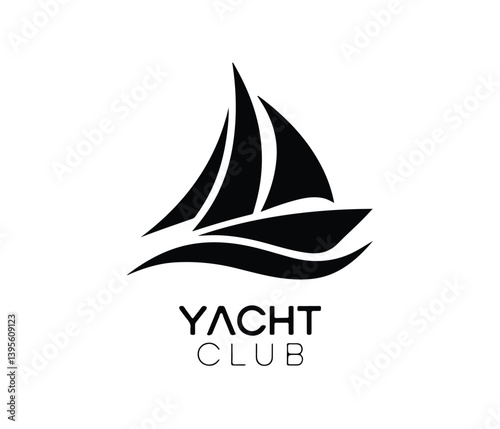 Sail boat Logo, Pirate Ship, sailing ship, logo design template, sailboat or frigate icon. yacht. Silhouette with white background.