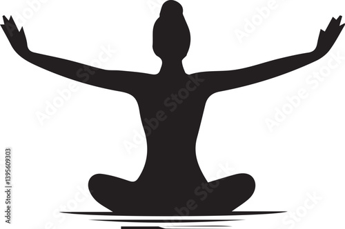 silhouette of yoga woman