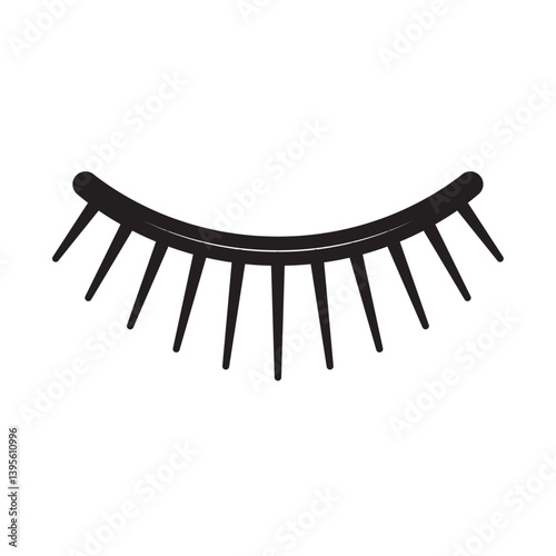 False eyelashes icon outline collection in black and on white background