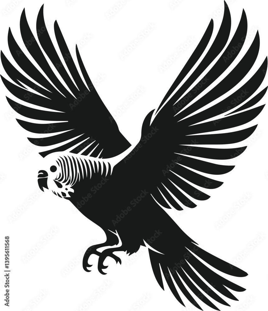 Obraz premium Budgerigar bird silhouette vector