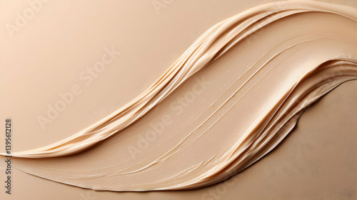Obraz na płótnie Beige Foundation Swirl Texture Makeup Product w salonie