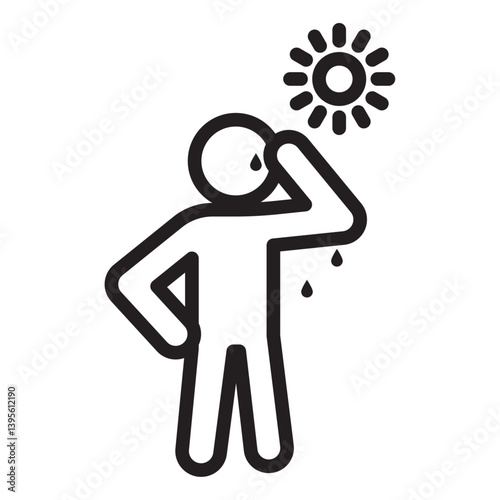 hot human icon outline collection in black and on white background