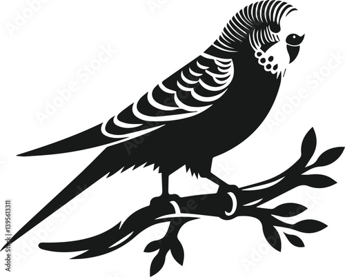 Budgerigar bird silhouette vector