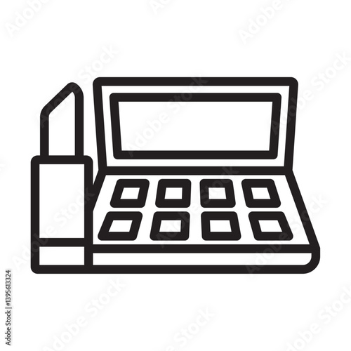 makeup icon outline collection in black and on white background