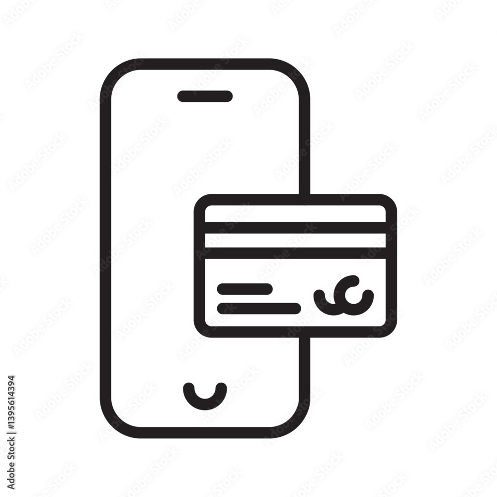 Payment method icon outline collection in black and on white background Payment method icon outline collection in black and on white background
