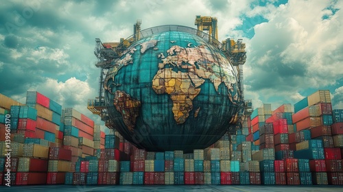 Surreal dreamlike interpretation of tariffs choking the global economy