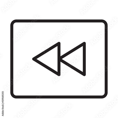 Free Download Rewind Previous Back arrow icon outline collection in black and on white background - GFXLoad