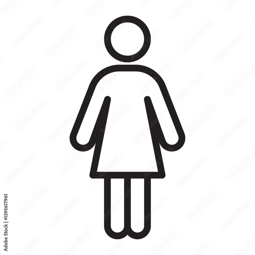 woman icon outline collection in black and on white background woman icon outline collection in black and on white background