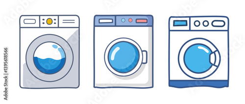 Obraz na płótnie set of washing machine vector icon design w salonie