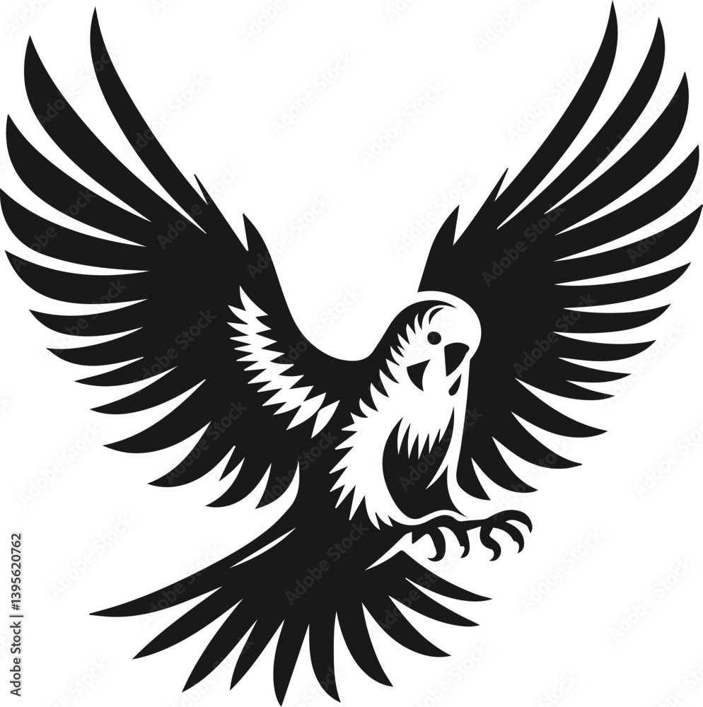 Obraz premium Budgerigar bird silhouette vector