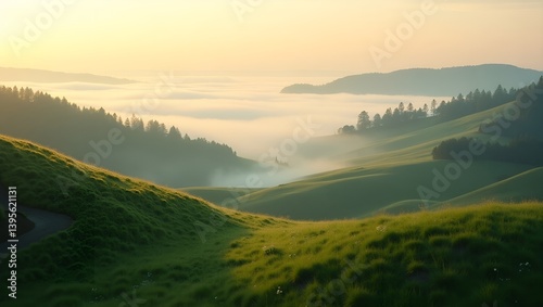 morning fog over the mountains