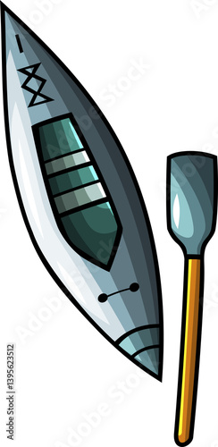 Doodle cartoon funny kayak