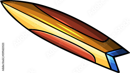 Doodle cartoon funny surf board