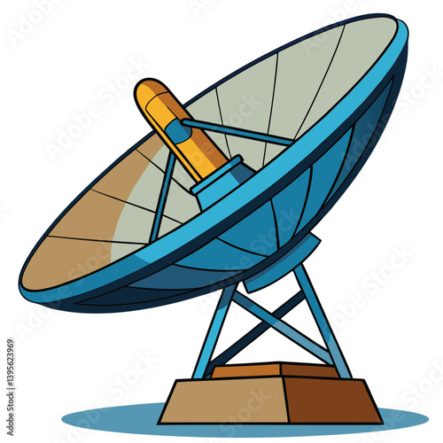 large-satellite-dish- vector image-on-a-white-background