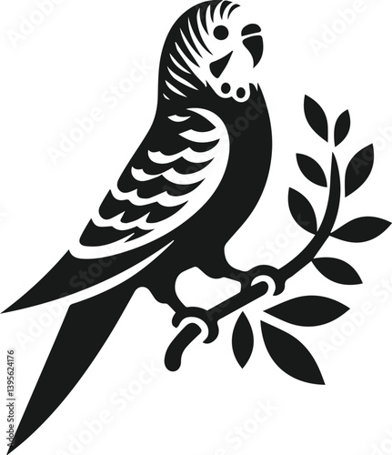 Budgerigar bird silhouette vector