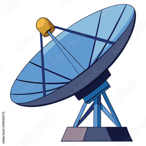 large-satellite-dish- vector image-on-a-white-background