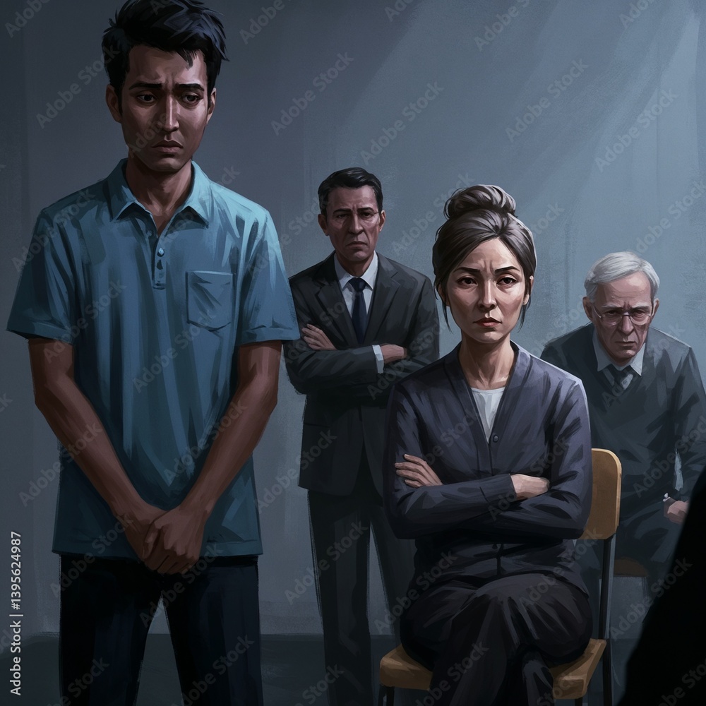 Employees in a tense atmosphere reacting to financial crisis news Employees in a tense atmosphere reacting to financial crisis news
