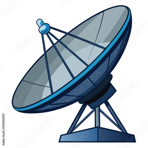 large-satellite-dish- vector image-on-a-white-background