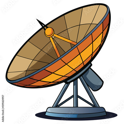 large-satellite-dish- vector image-on-a-white-background