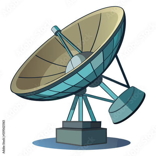 large-satellite-dish- vector image-on-a-white-background