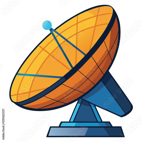 large-satellite-dish- vector image-on-a-white-background