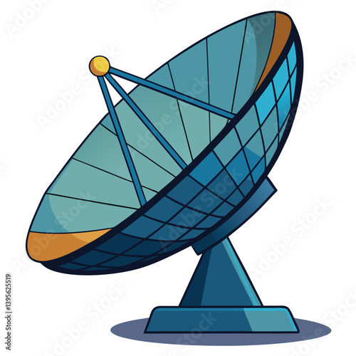 large-satellite-dish- vector image-on-a-white-background