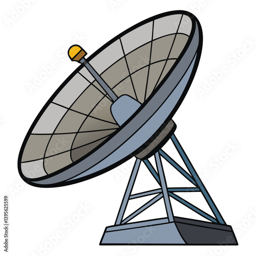 large-satellite-dish- vector image-on-a-white-background