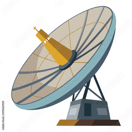 large-satellite-dish- vector image-on-a-white-background