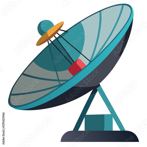 large-satellite-dish- vector image-on-a-white-background