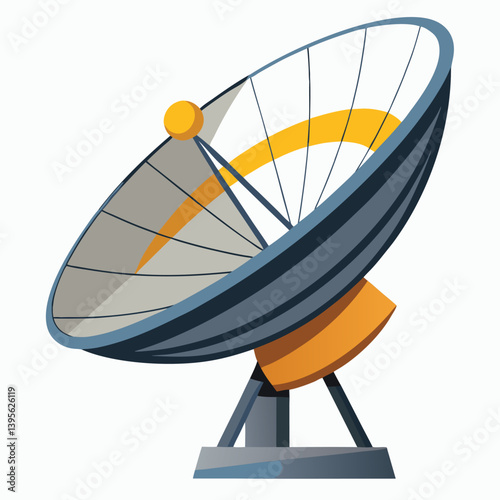 large-satellite-dish- vector image-on-a-white-background