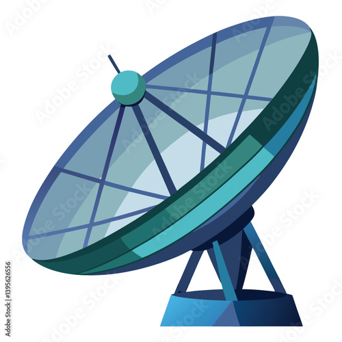 large-satellite-dish- vector image-on-a-white-background