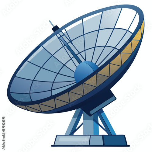 large-satellite-dish- vector image-on-a-white-background