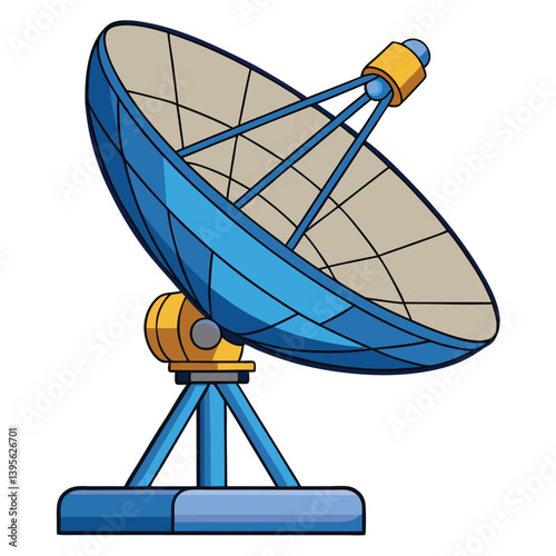 large-satellite-dish- vector image-on-a-white-background