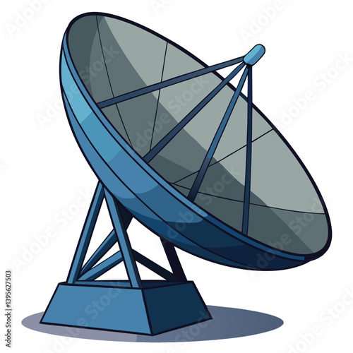 large-satellite-dish- vector image-on-a-white-background