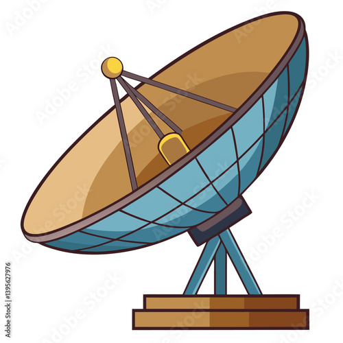 large-satellite-dish- vector image-on-a-white-background