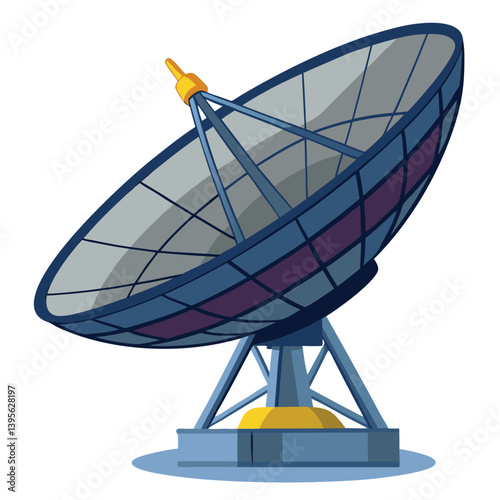 large-satellite-dish- vector image-on-a-white-background