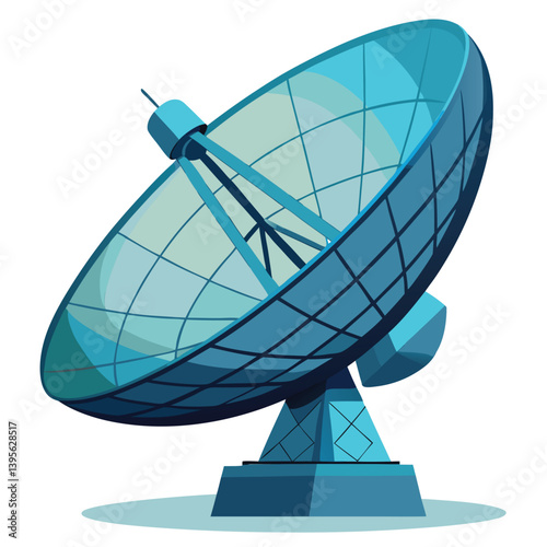 large-satellite-dish- vector image-on-a-white-background
