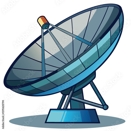 large-satellite-dish- vector image-on-a-white-background