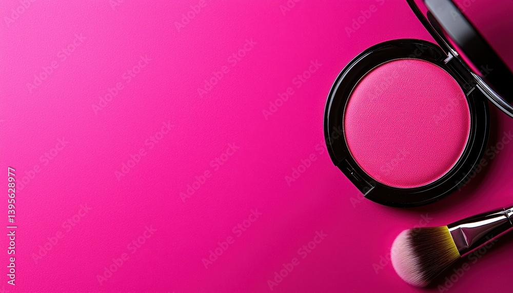 High-end cosmetic products with perfectly placed blush compacts and brushes, designed for modern beauty trends and aesthetic photography., copy space for text - tools design High-end cosmetic products with perfectly placed blush compacts and brushes, designed for modern beauty trends and aesthetic photography., copy space for text - tools design