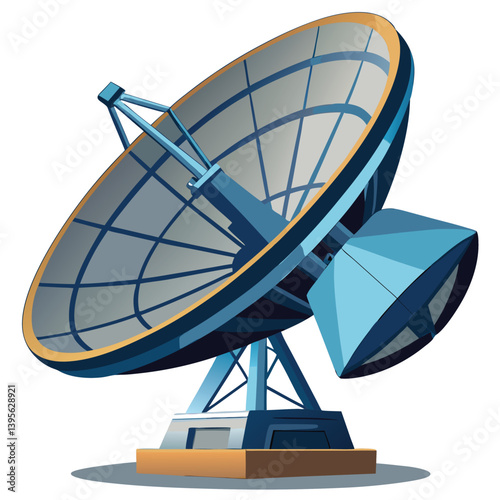 large-satellite-dish- vector image-on-a-white-background