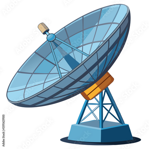 large-satellite-dish- vector image-on-a-white-background