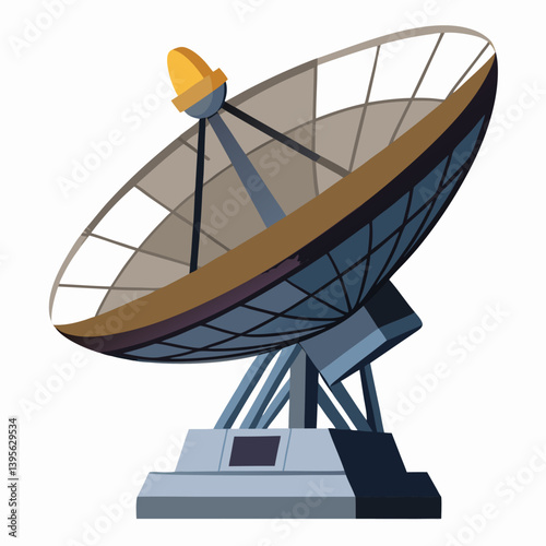 large-satellite-dish- vector image-on-a-white-background