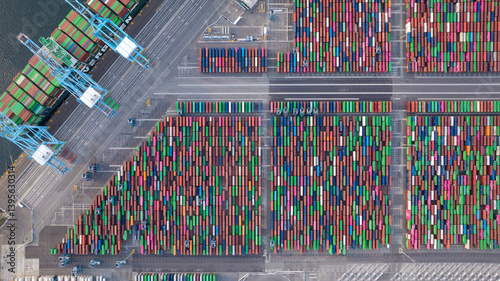 Los Angeles, United States - March 2025: Aerial View of Long Island port harbor, in Los Angeles, USA.